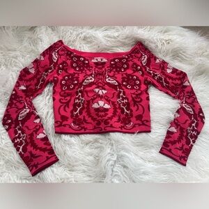 Cara Cara Cropped Top Sz S Peacock